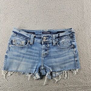 VIGOSS Shorts Womens 6 Blue Chelsea Skinny Fit Distressed Denim Jean Cut Offs